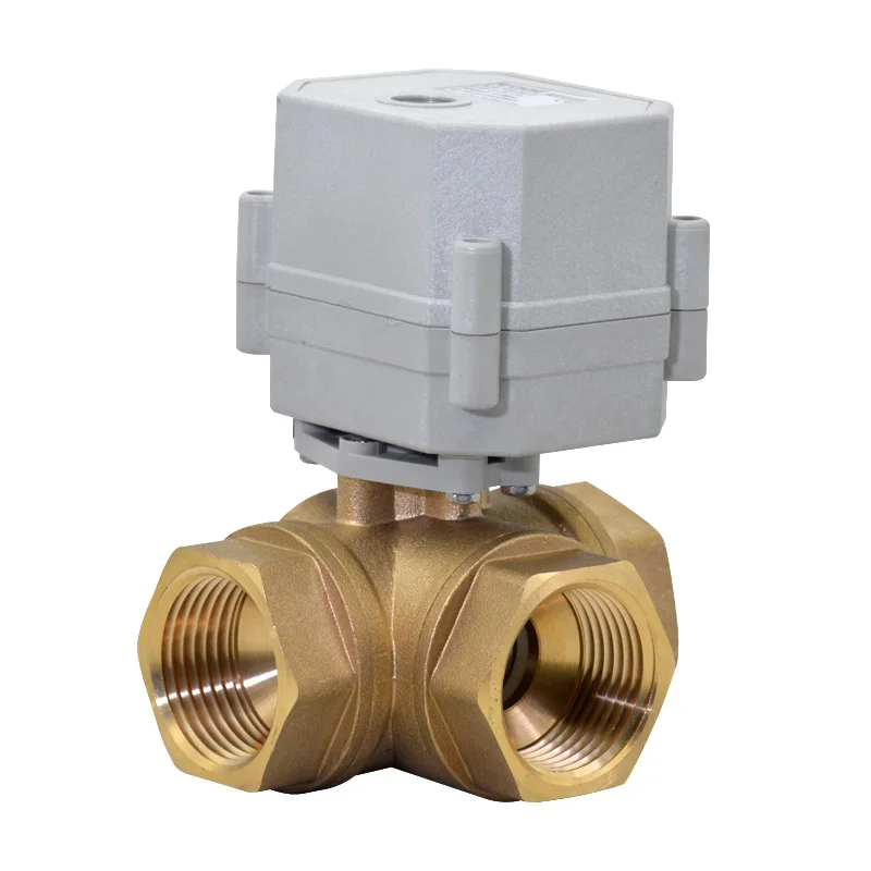 Tonheflow A20-M15-B3-C 3 way L port DN15 brass 4-20mA signal control DC9-24v proportional valve 0.5m cable