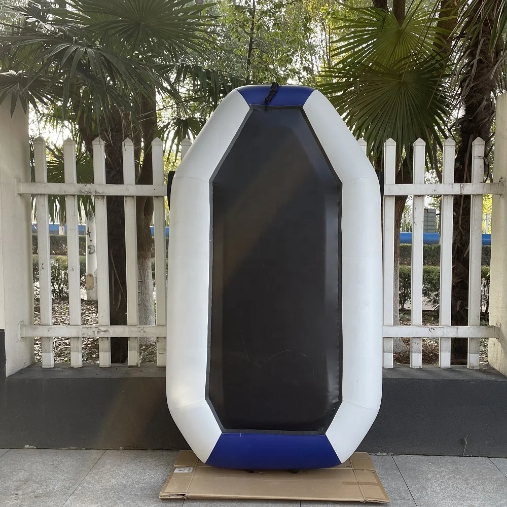 4 Person Inflatable Fishing Boat 1.2mm PVC Rowing Kayak Folding Rescue Dinghy Canoe with Free Accessories for Water Play