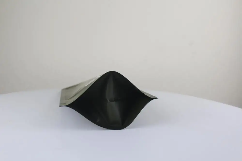 Низкий минимальный заказ, пакет из алюминиевой фольги на молнии, стоячий Матовый Черный Принт, 250 г, пакет кофейных зерен с клапаном