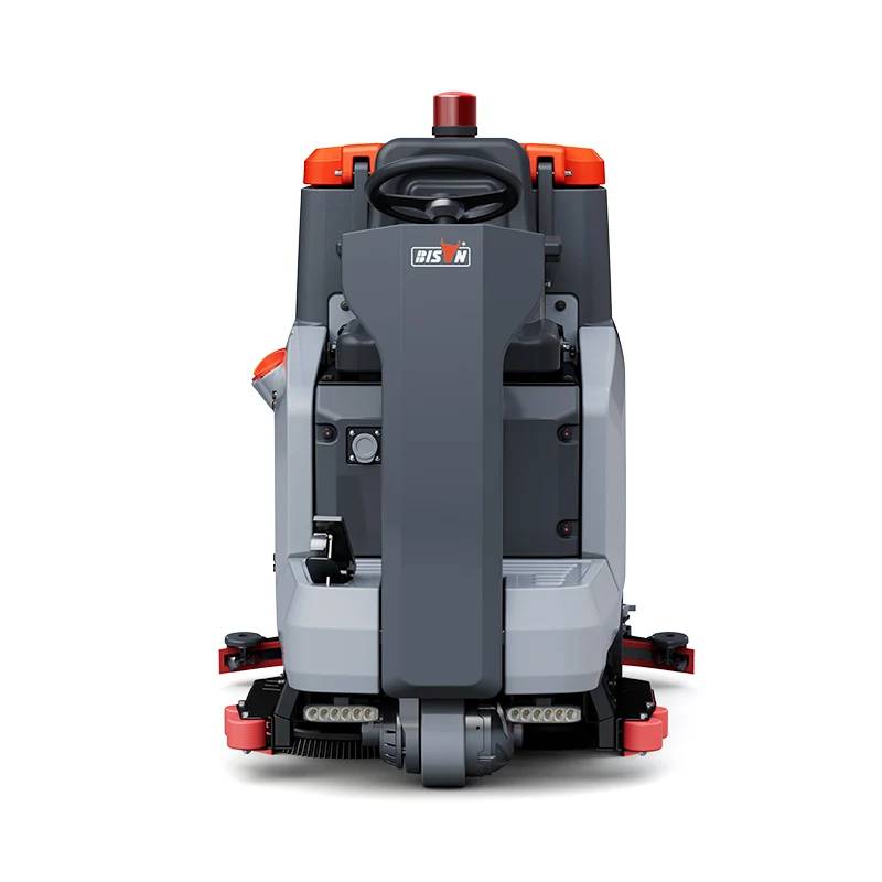 Bison Shopping Mall Wet Dry Floor Cleaning Machine Ride On Commercial Road Street Scrubber Sweeper Washer With Battery Charger