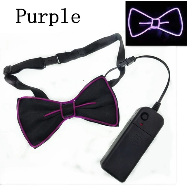 LED Bow Tie Adjustable Light Up Bow Tie, Novelty  Party Glowing LED Tie