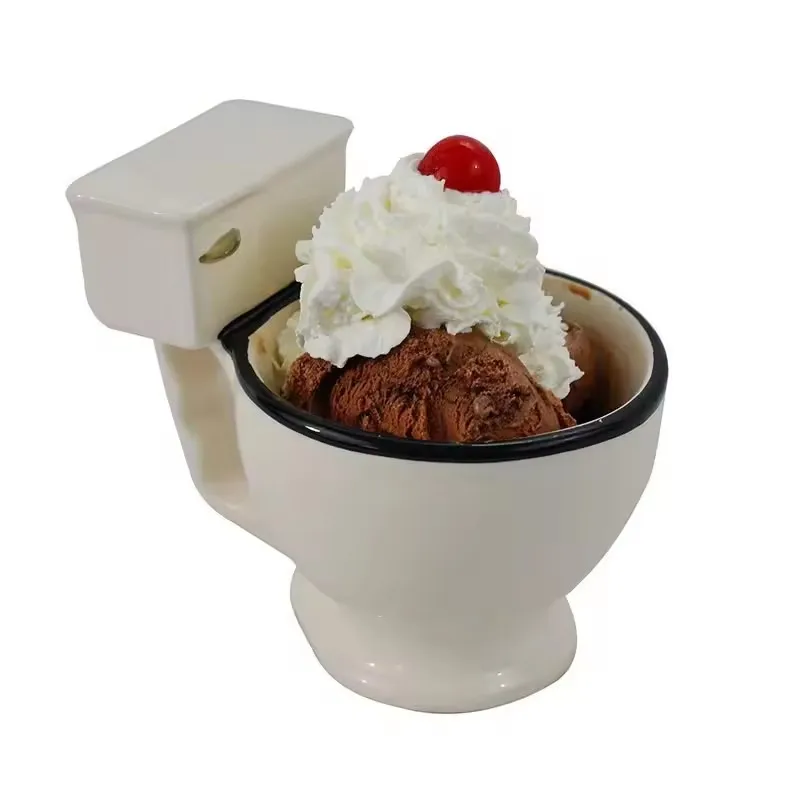 Creamic Spoof Toilet Prank Mug Creative Ceramic Coffee Cup Tea Milk Ice Cream Mug Customized 3D Creamic Mug Funny Gifts