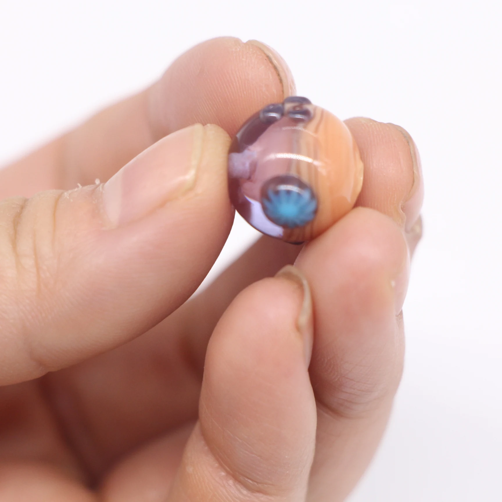 sea and beach pattern lampwork bead handmade beads for jewelry making