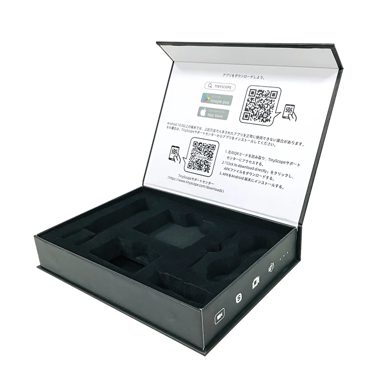Custom Design Black Luxury Caja De Con Lman Magnetic Gift Box With Foam Velvet Inserts