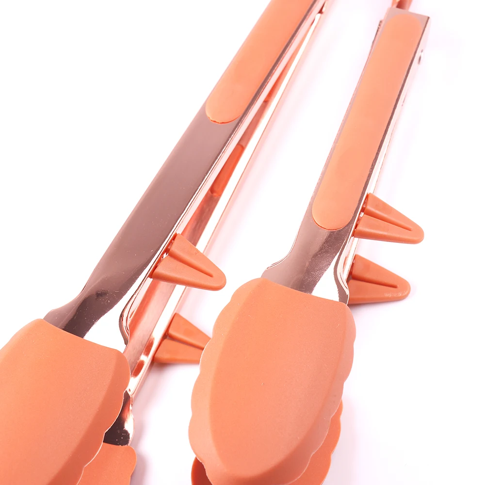 2023 Oem 12 inch stainless steel hot selling including food turner fork spatula tip bbq silicone food tongs clip set