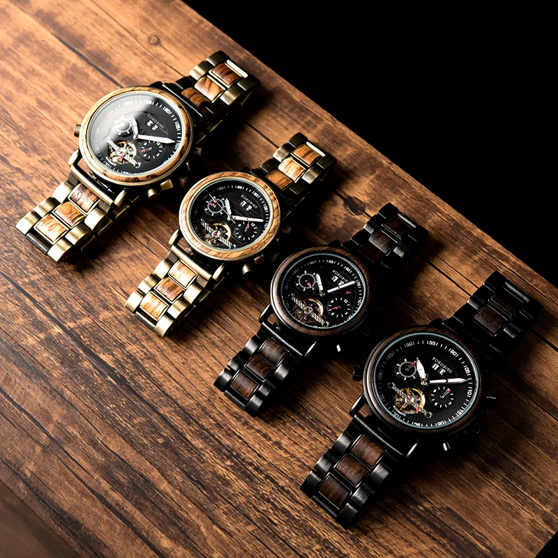 
BOBO BIRD high quality 2020 men oem watches mechanical custom watch logo new arrivals luxury wood watch 