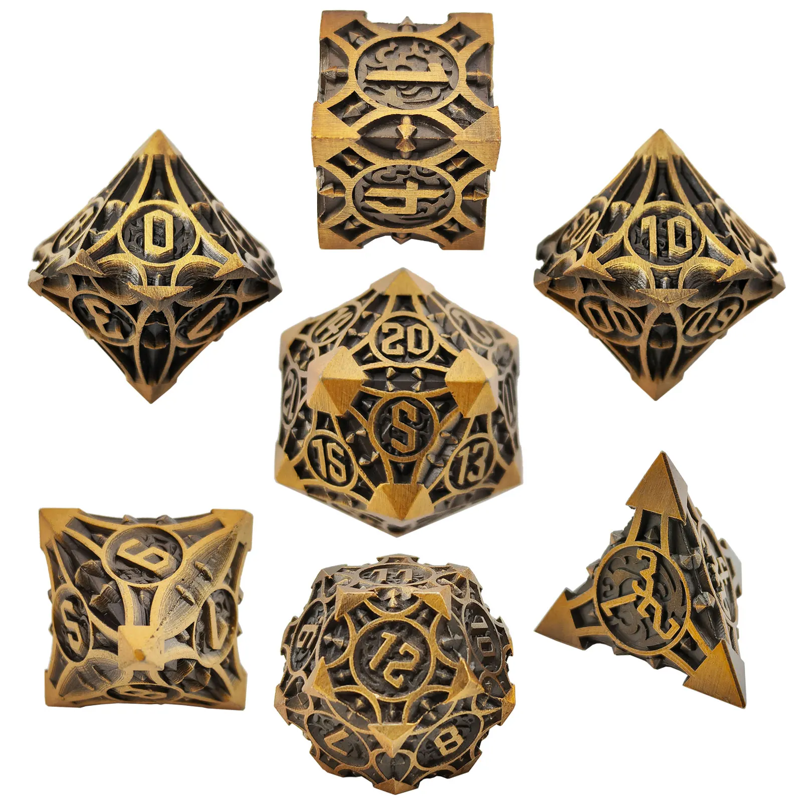 DND manufacturers custom D20 RPG Game Dungeons & Dragons sharp edge scale Dice Accessories promotion Polyhedral Metal Dice Set