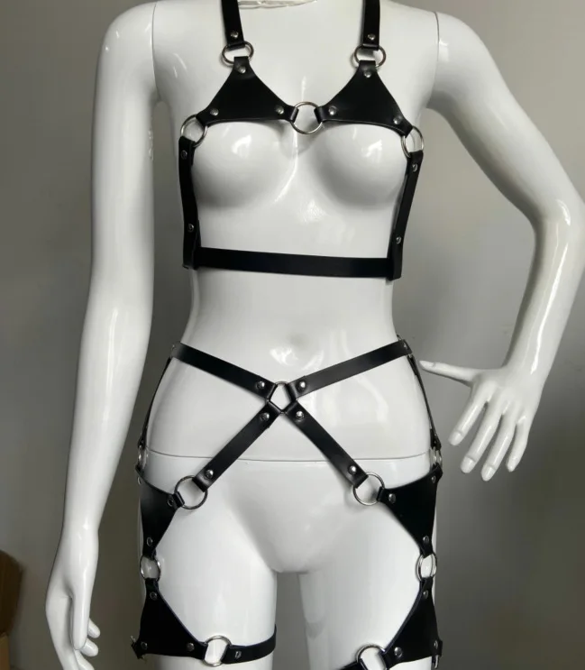 Women Body Harness Punk Goth BDSM Elastic Adjust Hollow Out Lingerie Sexy Harness Lingerie Bondage Fetish Cage Bra Lingerie
