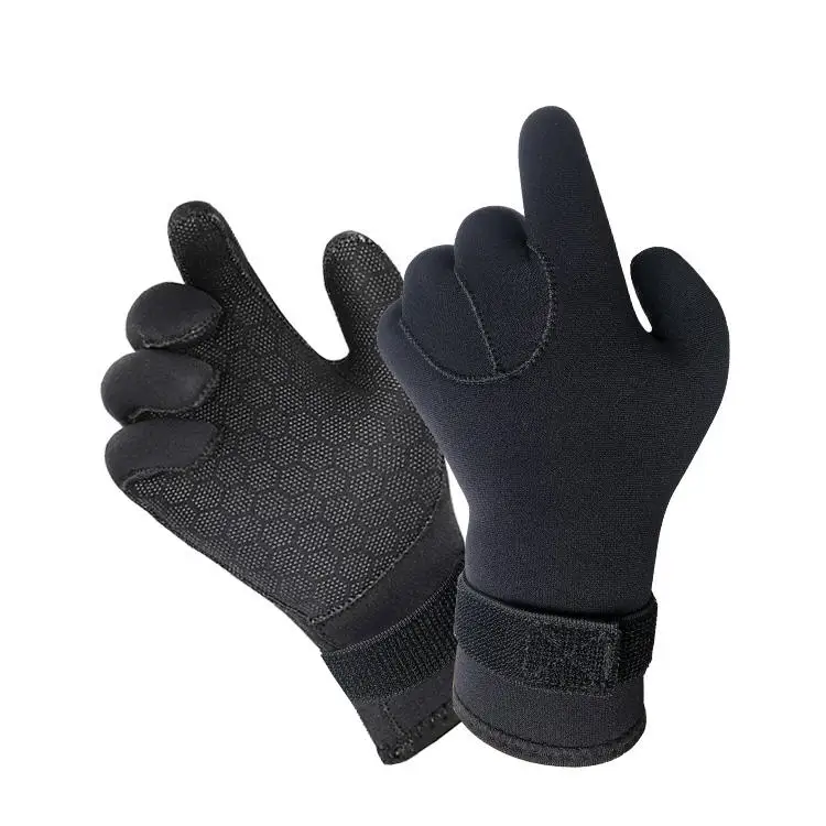 3MM Winter Waterproof Spearfishing Surf Surfing Sports Dive Diving Black Open Palm Wetsuit Neoprene Gloves