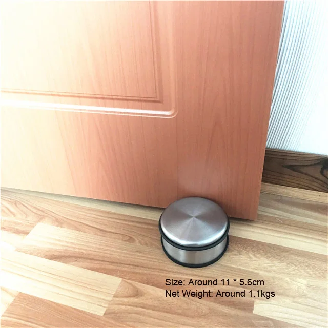 4-Piece Set Heavy Duty Stainless Steel Door Stopper  with Black Cylinder Gift Box Package