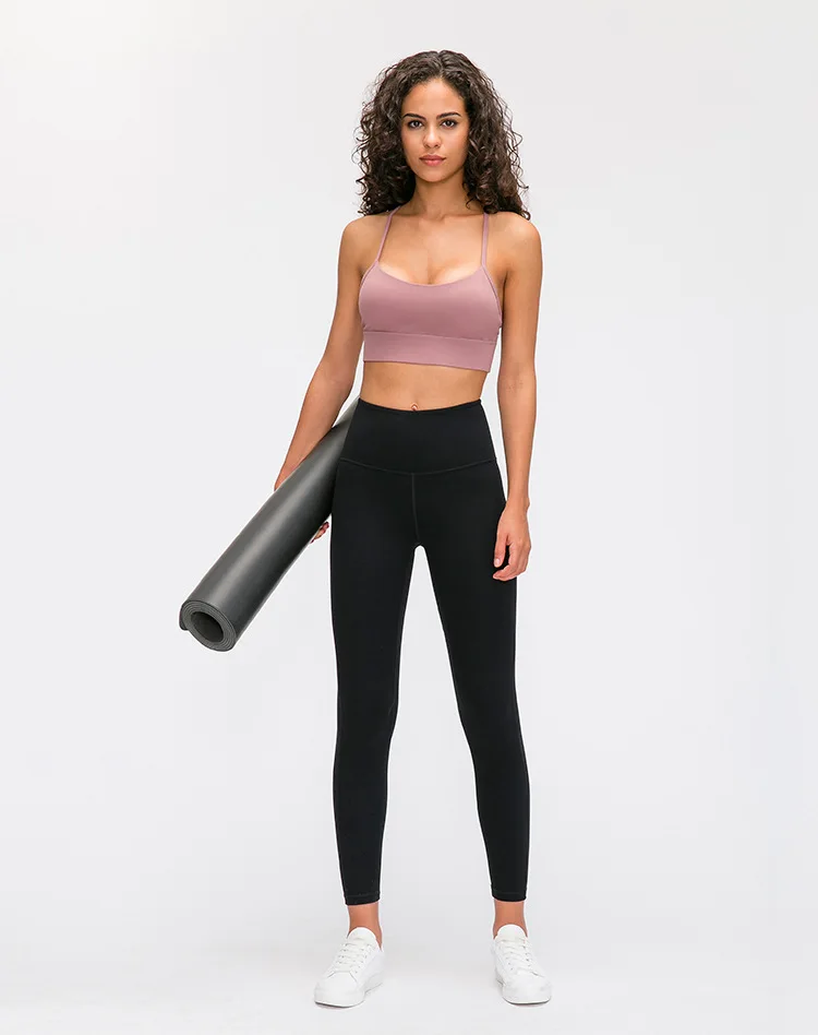 Athletic hook running fitness underwear sexy gathered sports yoga bra women gym clothing workout sportswear bras top