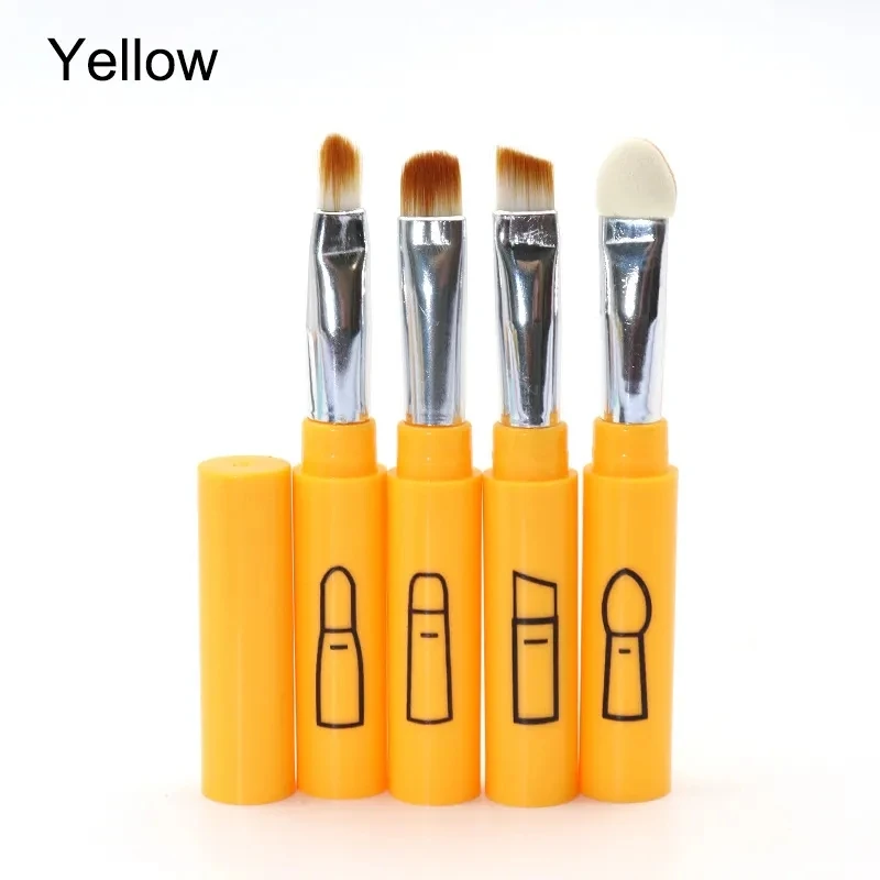 Stitch 4 in 1 makeup brush Portable travel Eye shadow brush Eyebrow brush Multifunction mini Beauty Tool with Cover