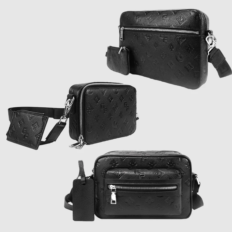 Custom Logo Large Capacity Leather Bags Custom Phone Purse Women Sling Crossbody Bag Men Custom Messenger Bags