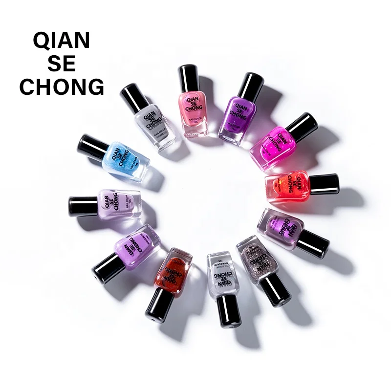 2021 New Gel Set Wholesale Private Label Custom Regular Breathable Halal Temperature Changing Quick Dry Nail Polish