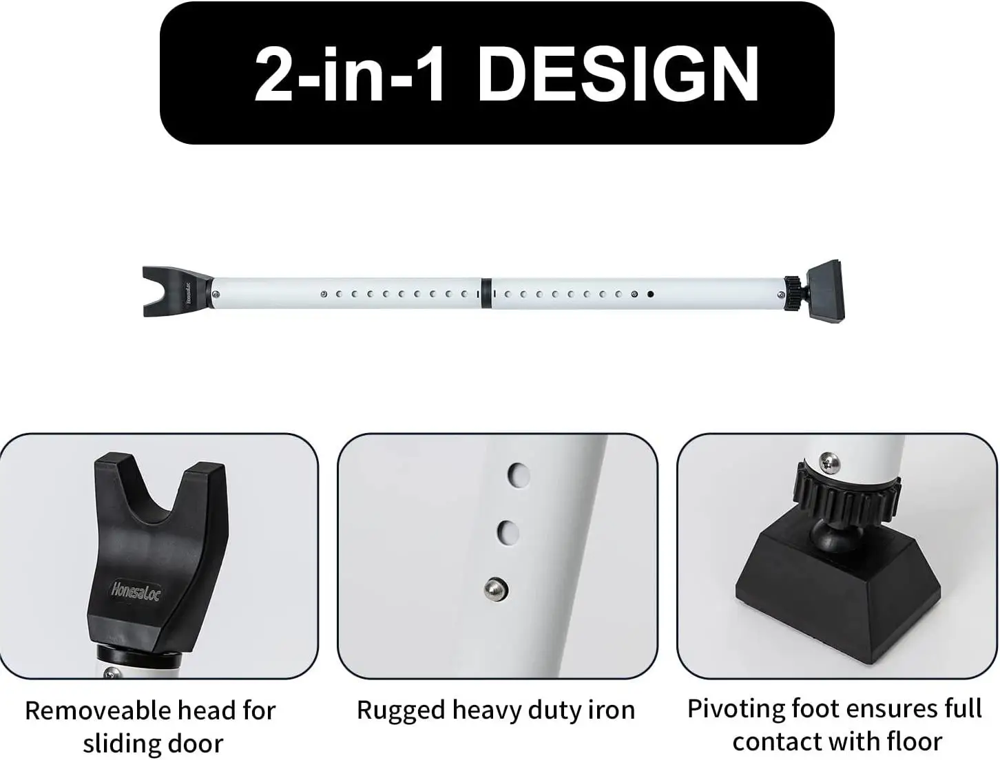 WEIJU Security Door Jammer Adjustable Sliding Patio Door Security Bar portable door lock