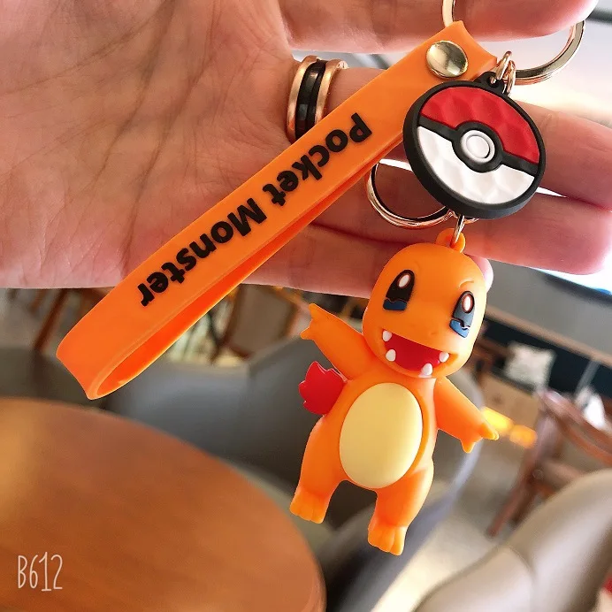 Wholesale 3D Pikachu Anime Cartoon Soft Rubber PVC Keychains Custom Logo Manufacturer Key Chains For Bag Promotion Gifts