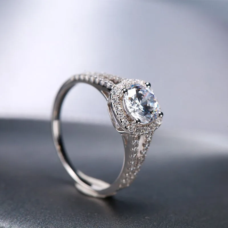 1/2ct Moissanite Ring For Women S925 Silver With White Gold Plated Bridal Ring Set Wedding Engagement Fine Jewelry
