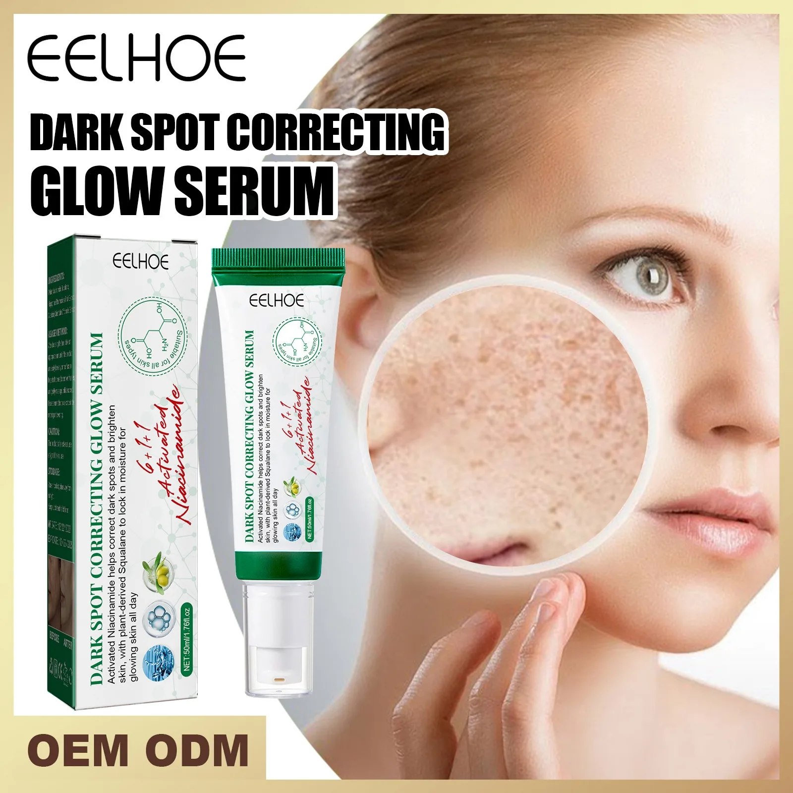 EELHOE Skin Care Remover Repairing Niacinamide Face Dark Spot Correcting Glow Serum