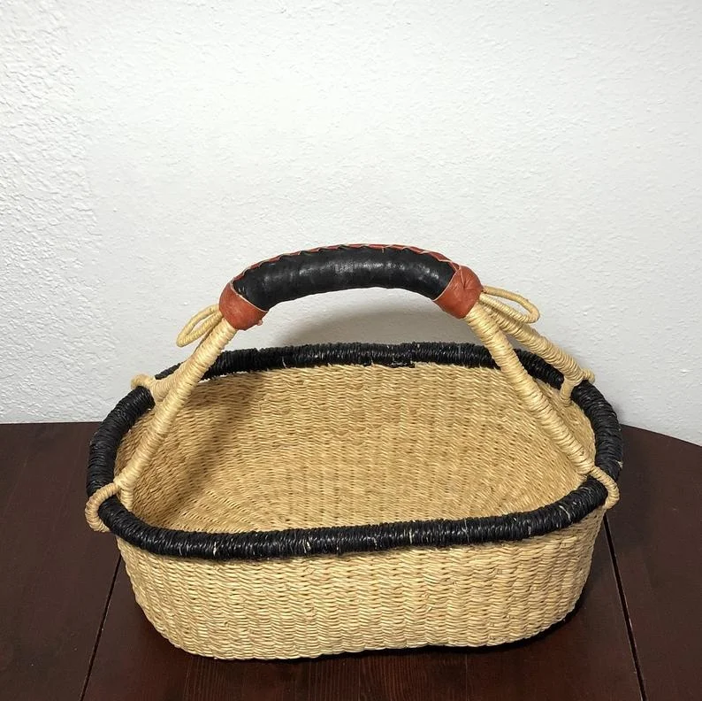 Высококачественная бамбуковая корзина для хранения гиацинта из ротанга Vietrustic круглая декоративная белья Органайзер