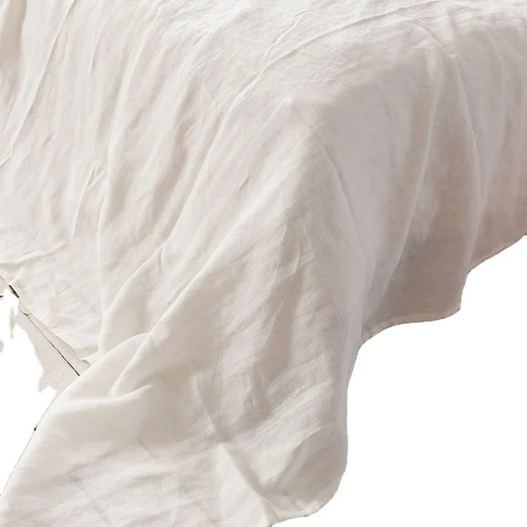 Eco-friendly Oeko Tex French Raw Flax Natural Crepe Plain Reactive Dyed Extra 110 inch wide width Bedding Curtain Linen Fabric