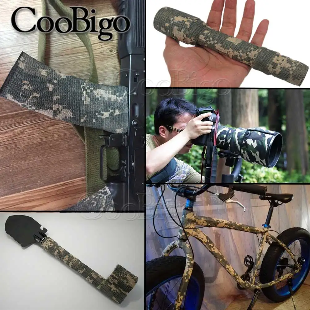 Camouflage Tape Self Adhesive Stealth Camo Tapes Bike Hunting Disguise Bandage Camping Outdoor Accessories