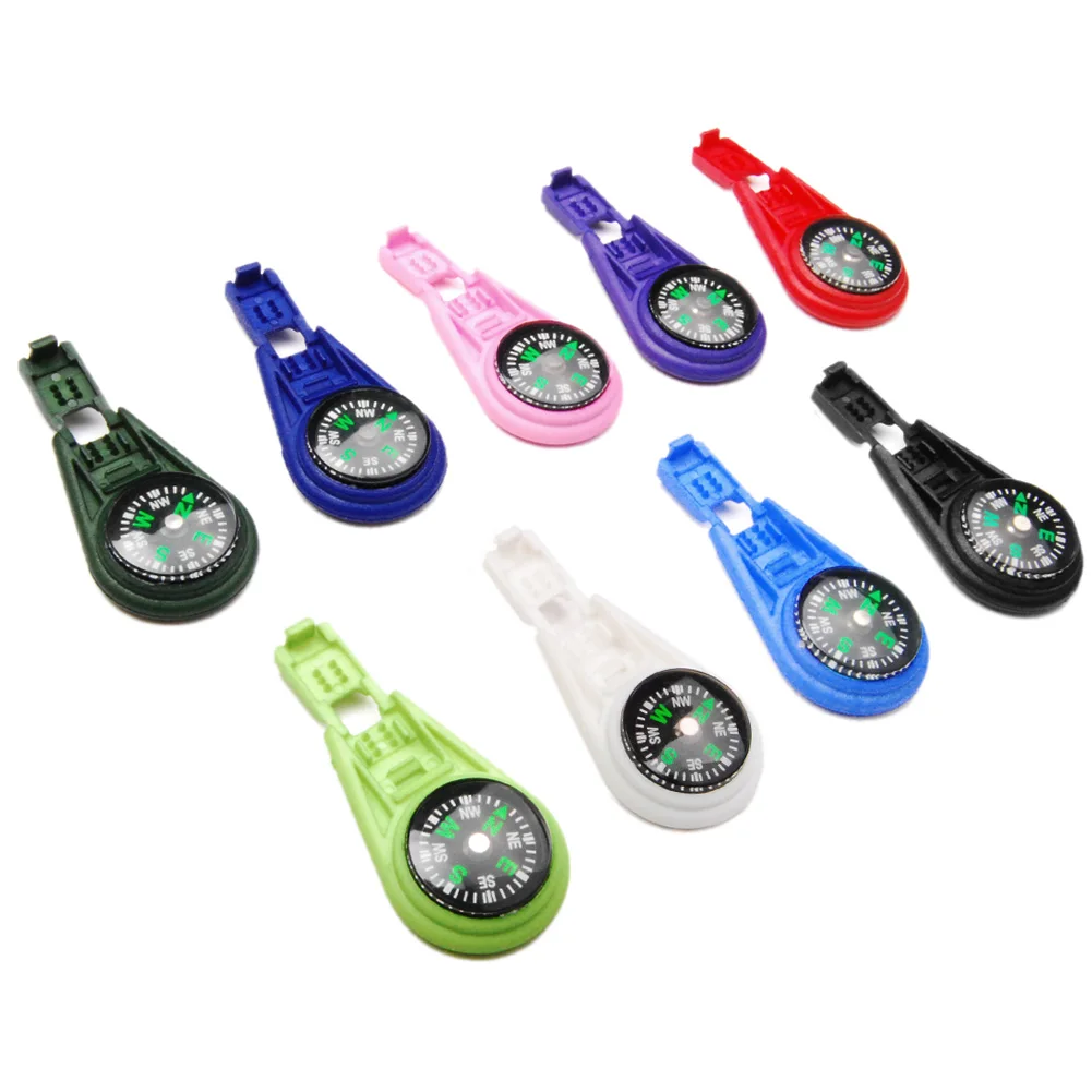 100pcs Cord Lock Ends Clip Clasp EDC Survival Compass Paracord Backpack Zipper Camping Hiking Outdoor Tool Colorful #FLC112