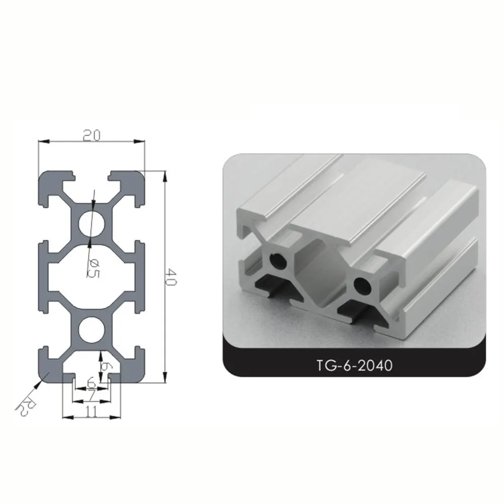 China Aluminum Profile Supplier, 2040 T Slot Industrial Aluminium Section , 20X40 V Slot Cnc Aluminium Extrusion Profiles