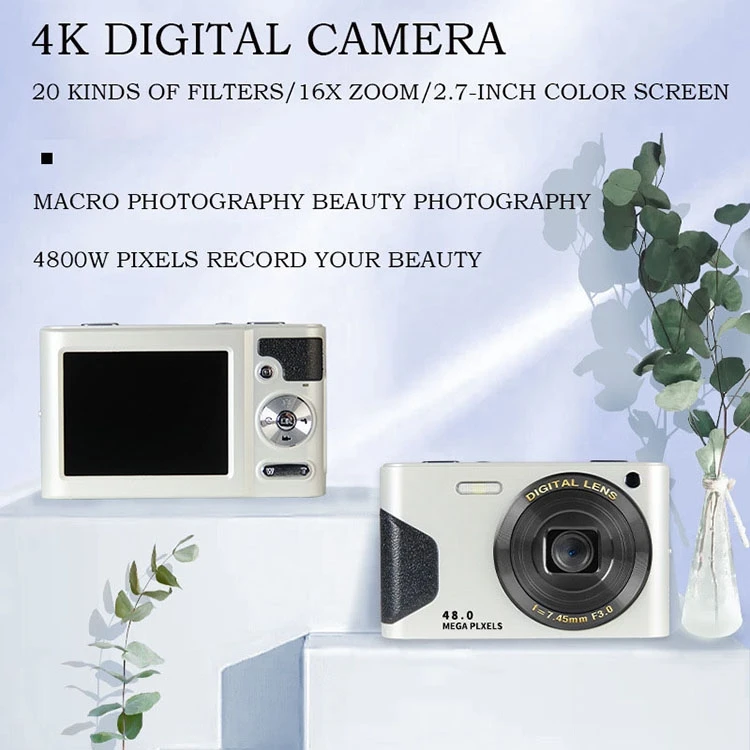 Миниатюрная Портативная Цифровая камера 4K с ЖК-экраном 2 7 дюйма улучшенная дешевая Ретро 48 Вт домашняя