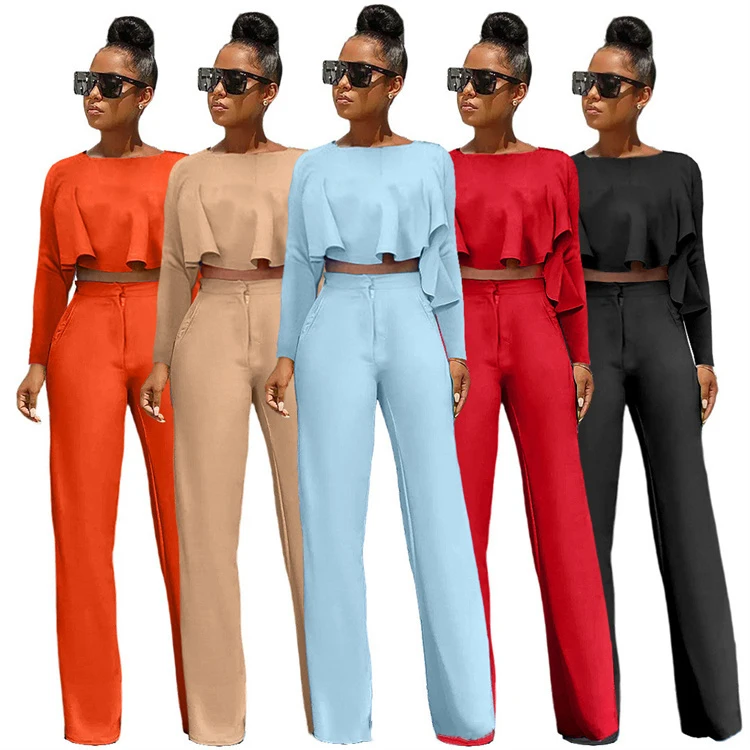 Женская Осенняя одежда 2021, спортивные костюмы bluey, короткая и длинная сзади, плюс размер, женская одежда, комплекты из двух предметов