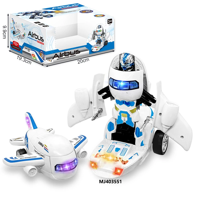 Детская игрушечная Беговая железная дорога 2-в-1 Boeing самолет деформации робот с легкой