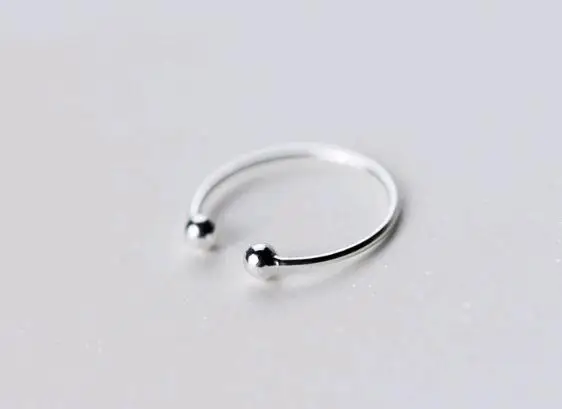 SR104-046 Halo open size  925 sterling silver simple cheap ball rings