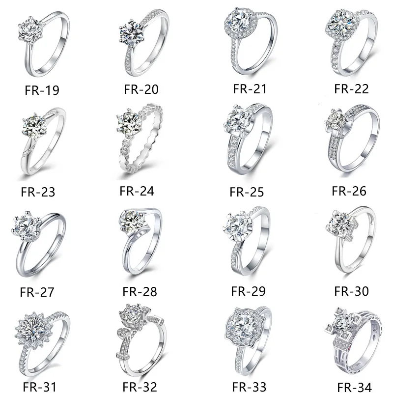 customized 18k gold classical style 1ct moissanite stone engagement woman gold ring fine  Wedding Ring and Jewelry for Sale