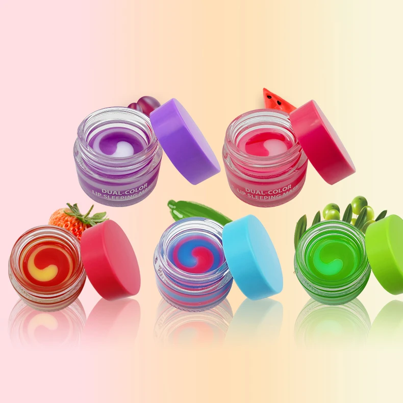 Custom Organic Natural Vegan Lip Sleeping Mask Plump Moisturizing Lip Balm Fruit Flavor Lip Care Mask Overnight