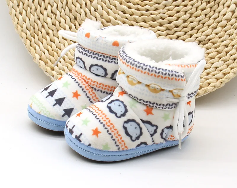 
Lovely High Quality Christmas New Design winter warm infant Colored Cotton Newborn Fleece Baby Booties Shoes 