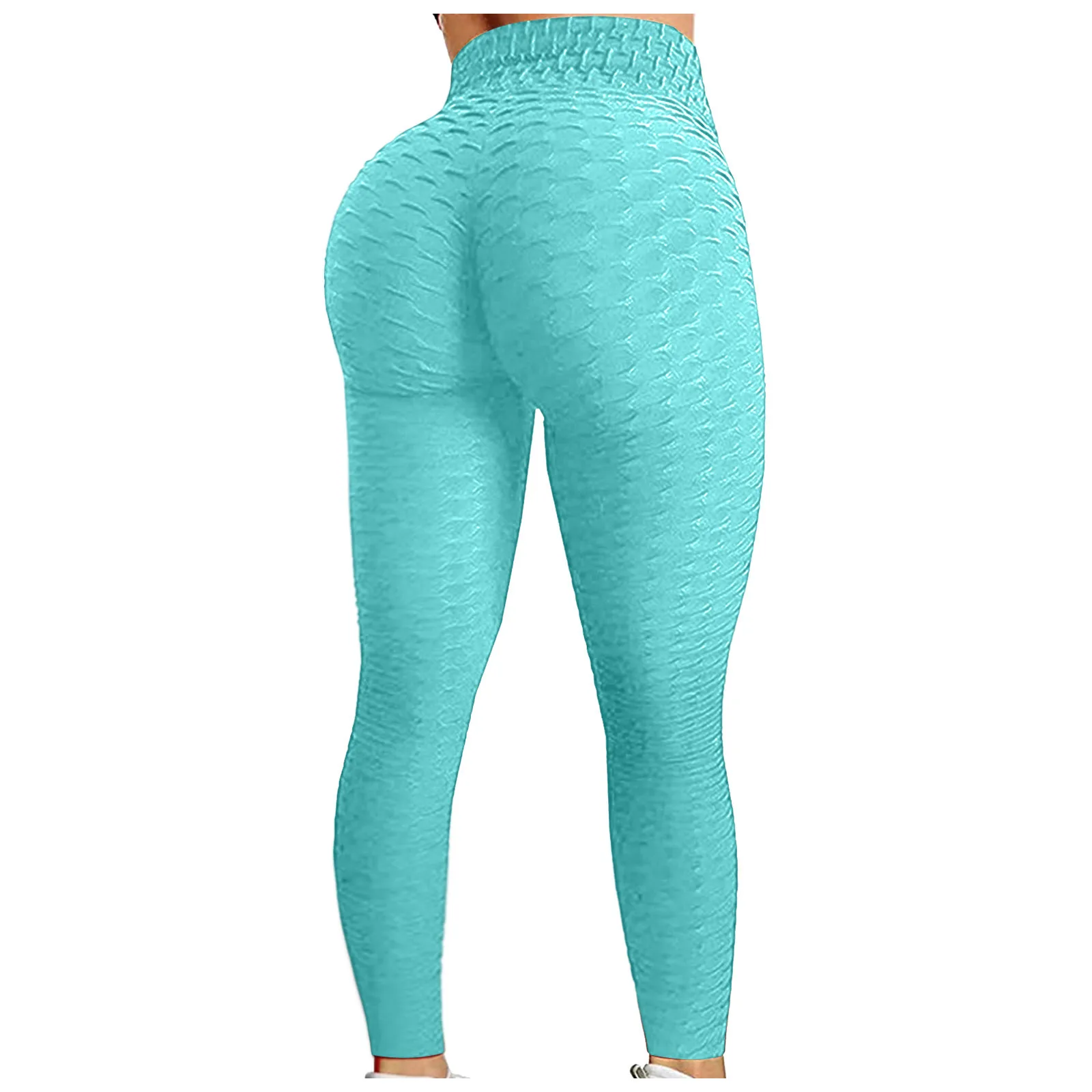 
Peach Hip Jacquard Bubble Thickened High Waist Elastic Yoga Pants Leggings 