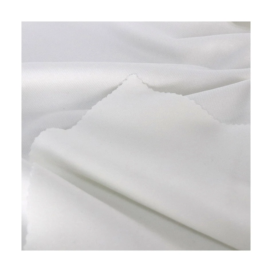 Polyester Spandex Single Jersey Soft Stretch Elastic Circular Textile Fabric For Garment Apparel Sportswear Athleisure Fitness