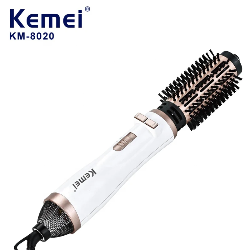 Kemey KM-8020 Curly Hair Straightening Dual Purpose Hair Dryer Comb Temperature Regulation Fast Heating Hair Dryer Wholesale