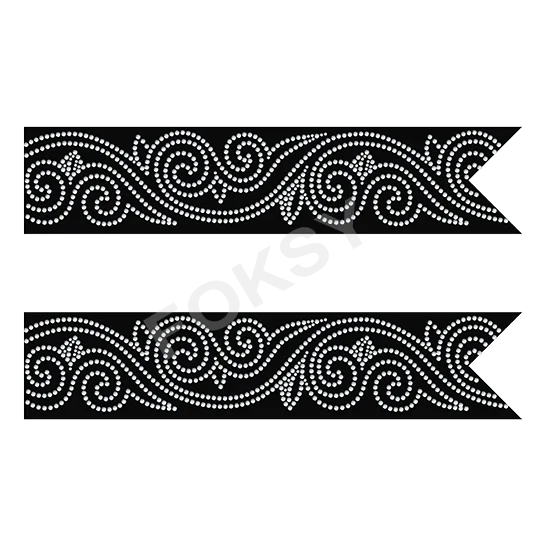 Aprise - Bling Iron On Random Cheer Bow Strip Rhinestone Transfer Hotfix Trim Appliques