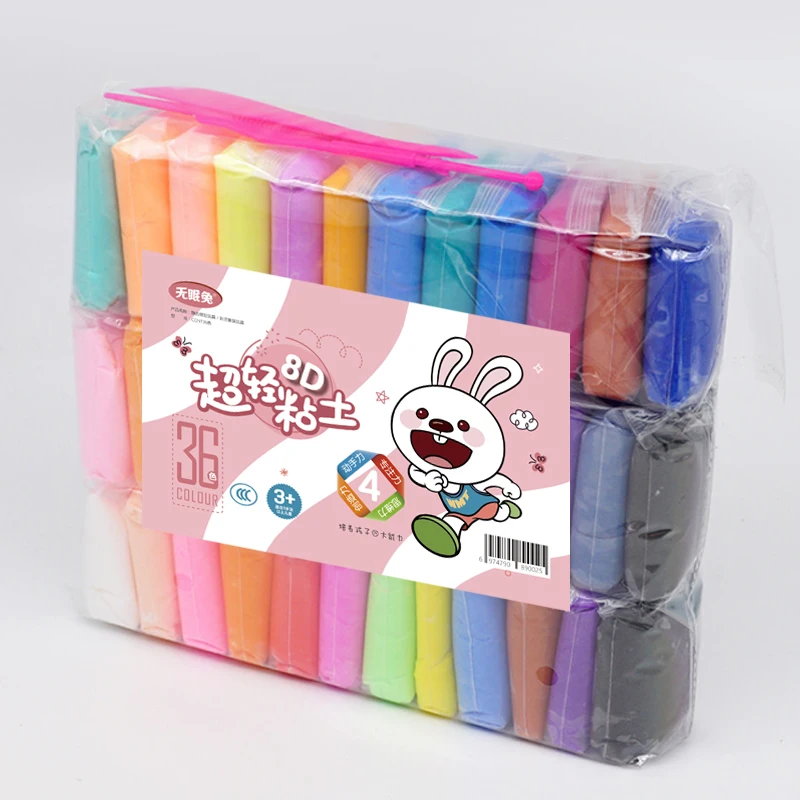 High Quality Ultralight Clay 12 Colours/Bag Soft Ultralight Clay Children Educational Toys Polymer Clay