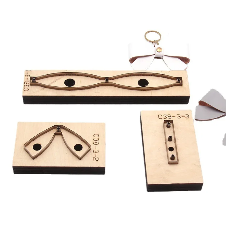 3pcs Bowknot Wooden Mold Leather Cutting Press Scrapbooking Book Leather Cutting Mold Wood die Cut Bow clicker Press