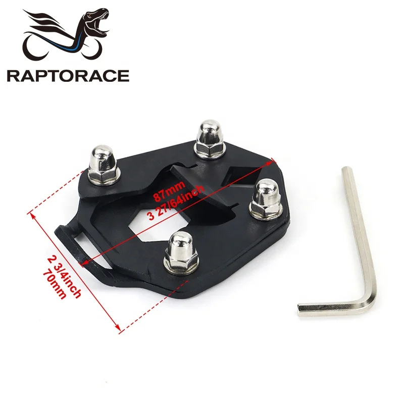 Raptorace fit for ROYAL ENFIELD HIMALAYAN 2016-2021 Aftermarket Kickstand Side Foot Stand Enlarger Expansion Pad