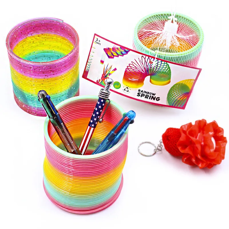 Street hot toys classic large magic elastic circle children fun intelligence development decompression flex rainbow spring toy