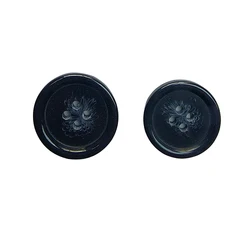 Round Button Sew Bread Shape 4 Holes White Black Plastic Polyester Resin Shirt Button