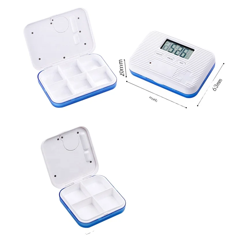 Reminder Elderly Medicine Organizer Container Mini Electronic Digital Plastic Pill Box Alarm Timer