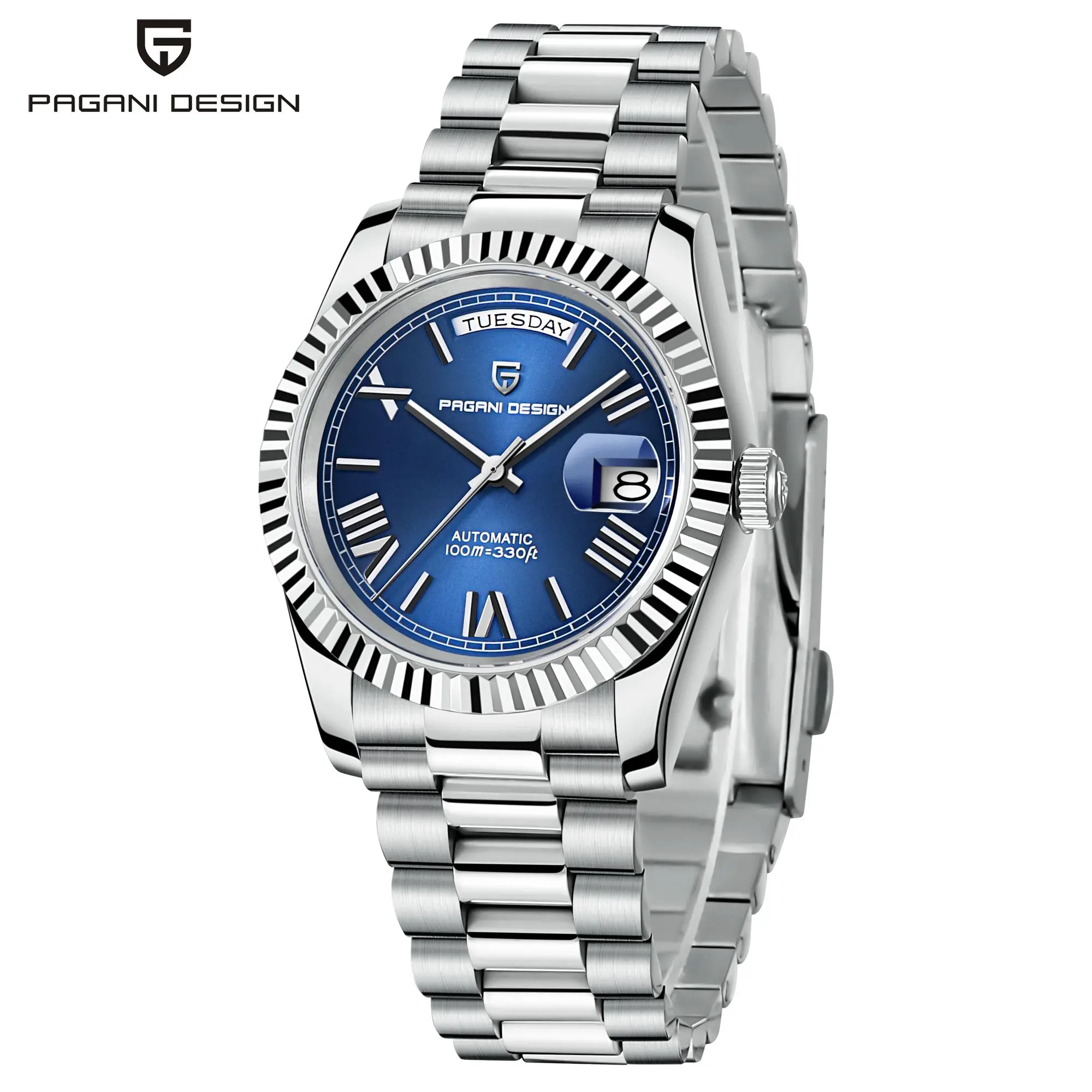 PAGANI BRAND Mechanical Watches for Men Stainless Steel Seagull ST16 Movement Clock Gift for Men Fashion Sports Reloj Cuarzo