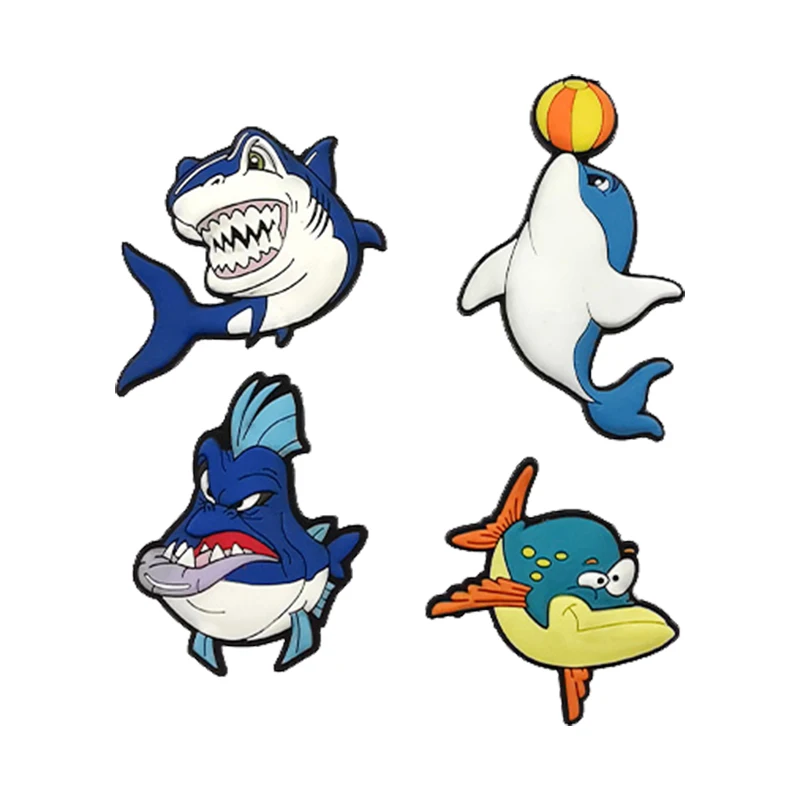 Dolphin puffer fish Turtle Shark Starfish lapel Soft enamel refrigerator magnet sticker