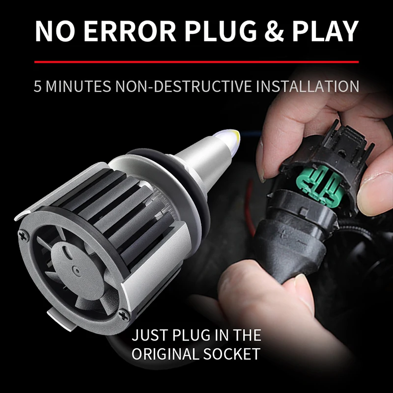 JG auto lighting LED H11 H1 led bulb H7 led canbus h7 led 60w 12000lm Car Headlight LED for lens projector