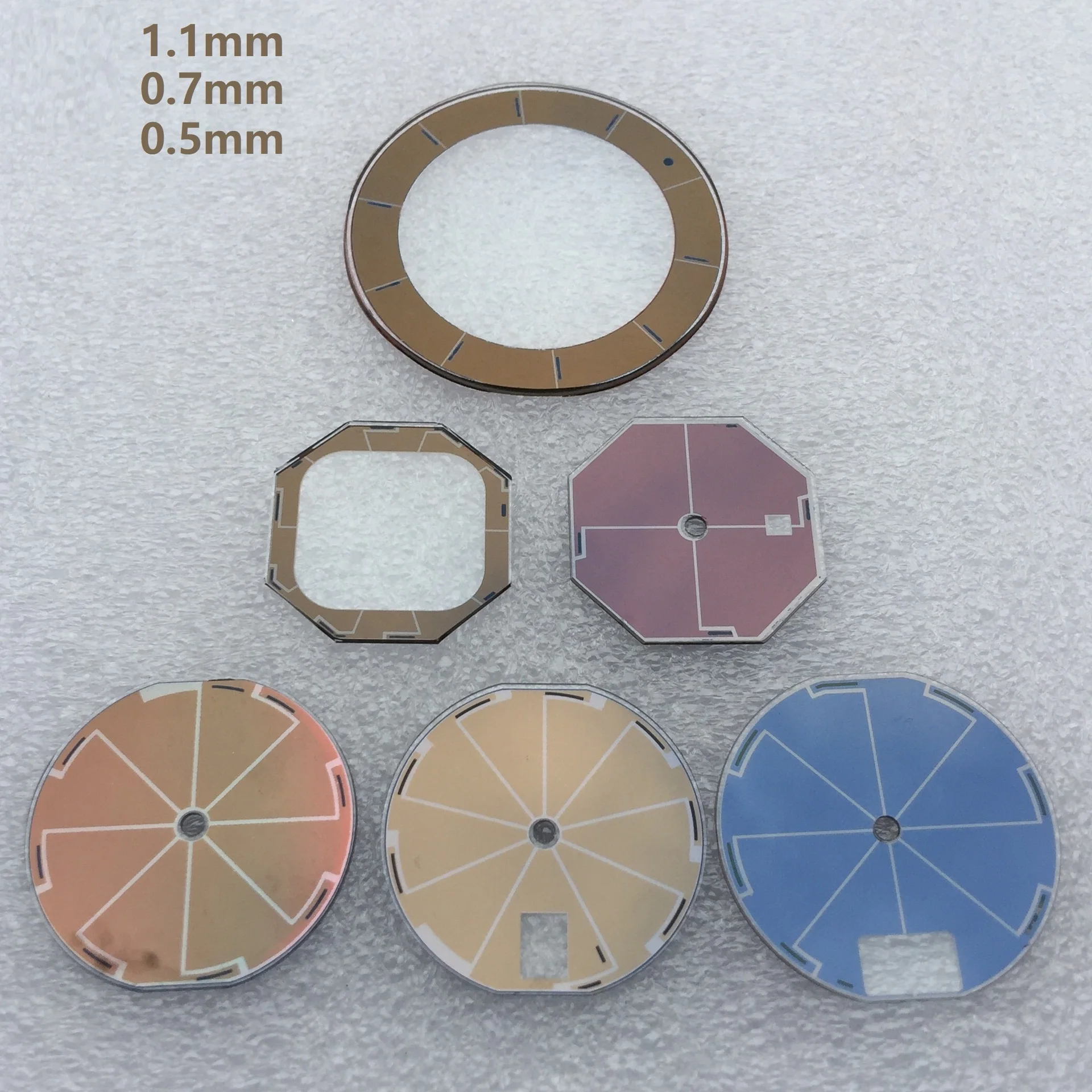 Amorphous silicon solar cell car lights amorphous photovoltaic 7 color lights strong light type power generation panel 154-17mm