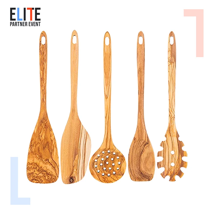 12 piece Olive wood wooden cookware kitchenware case set wood spurtles  heat-resistant kitchen cooking tools utensil set