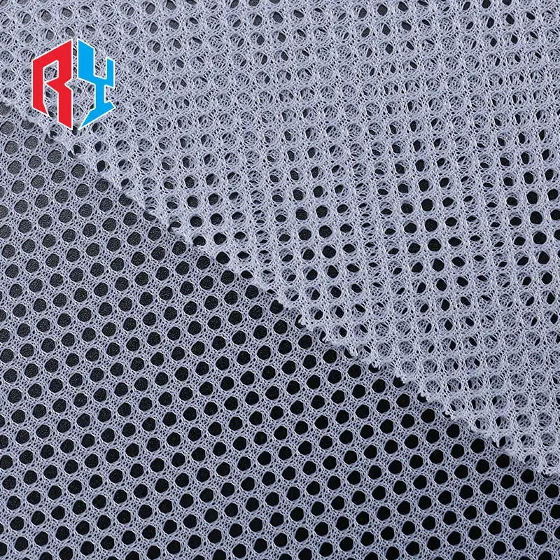 Factory price 100%T power net mesh fabric gray 65gsm durable eylet mesh fabric for bag clothes